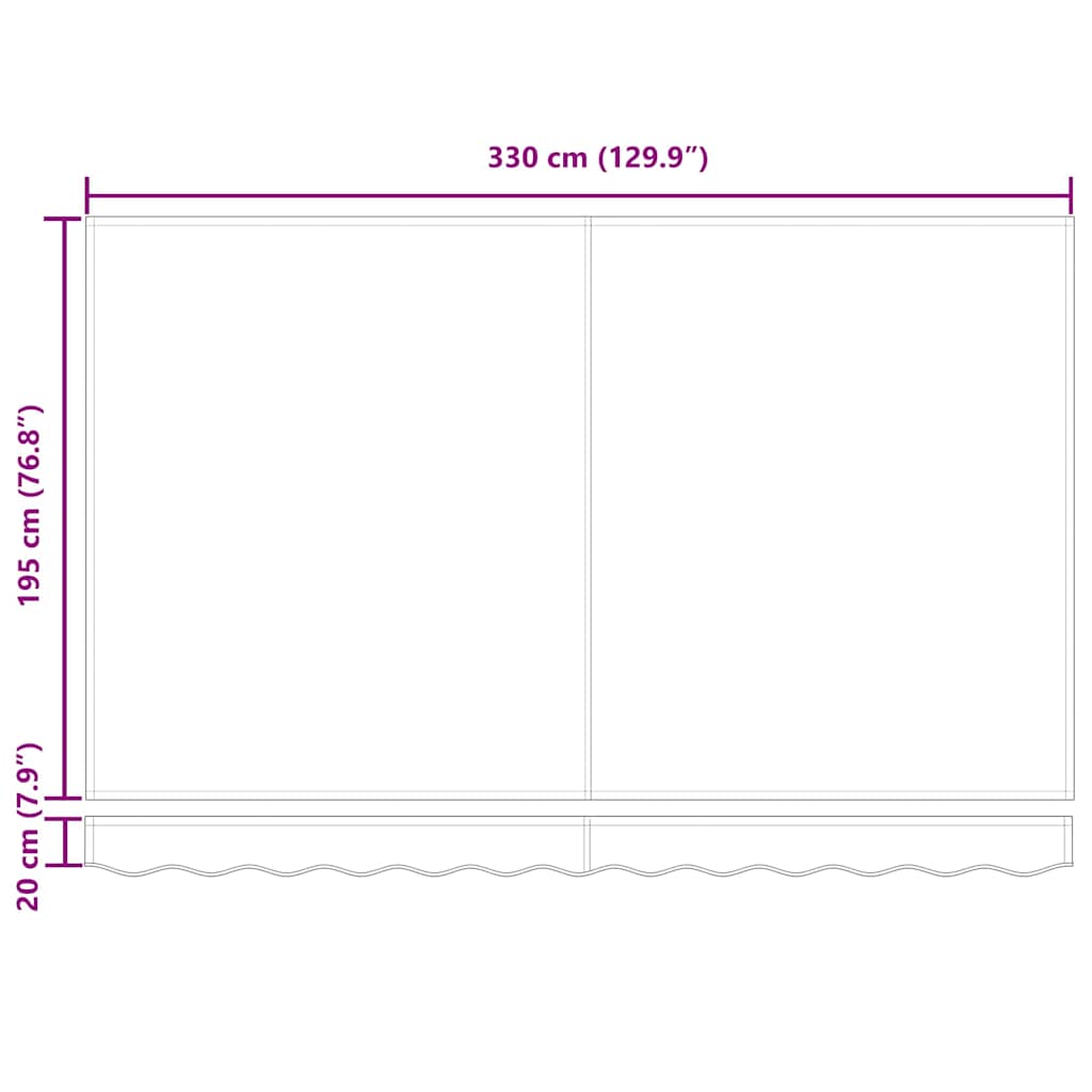 Utrækkelig Markise Gul 350 x 200 cm Stof