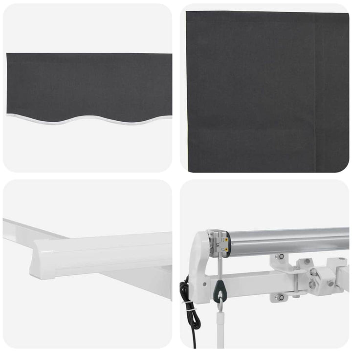 Utrækkelig Markise Antracit 350 x 200 cm Stof