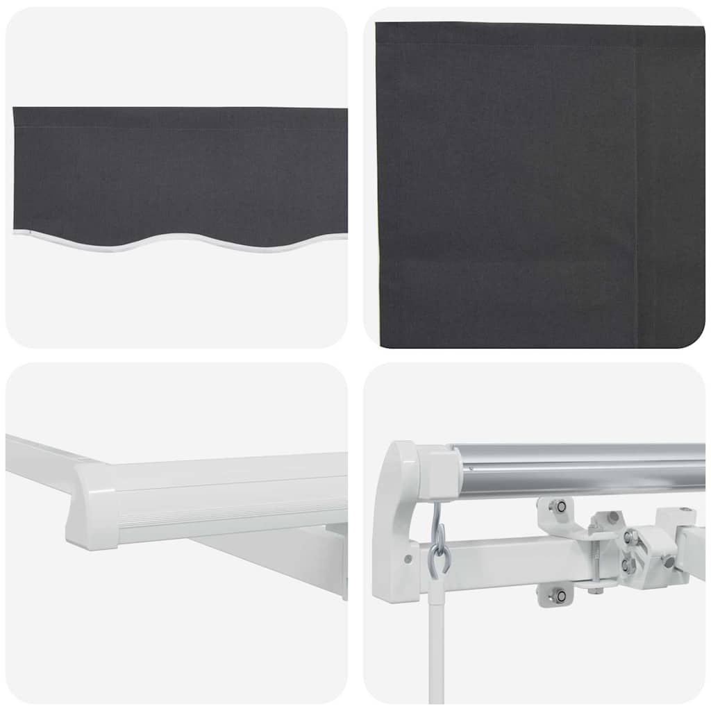 Utrækkelig Markise Antracit 350 x 200 cm Polyester og Aluminium