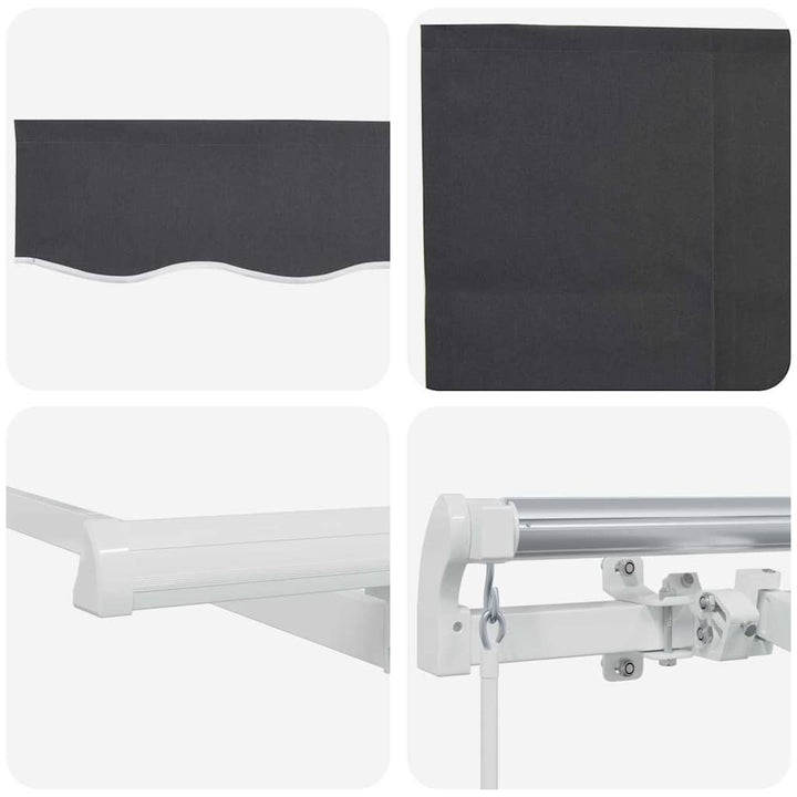 Utrækkelig Markise Antracit 350 x 200 cm Polyester og Aluminium