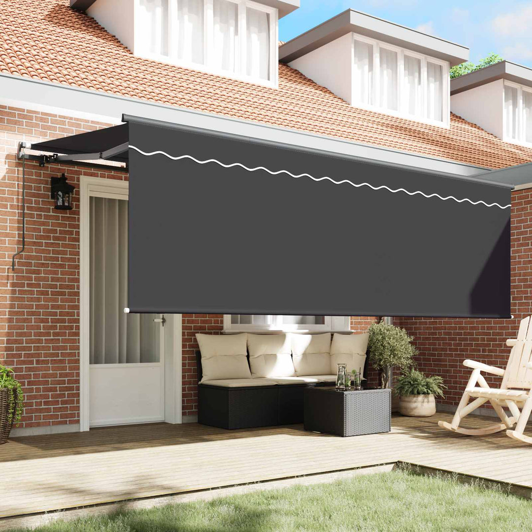 Utrækkelig Markise Antracit 350 x 200 cm Polyester og Aluminium