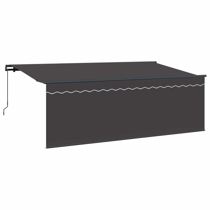 Utrækkelig Markise Antracit 350 x 200 cm Polyester og Aluminium