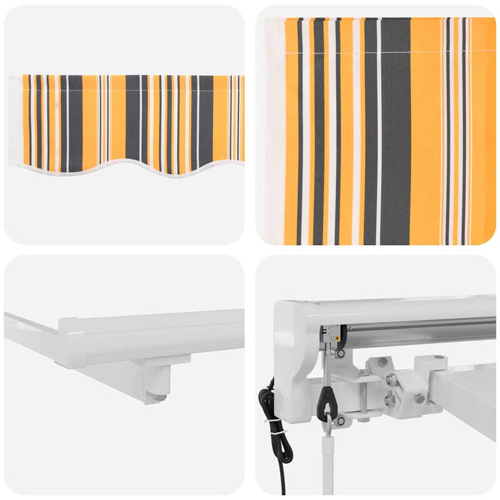 Markiseramme Gul og Grå 350 x 200 cm Polyester med PU belægning