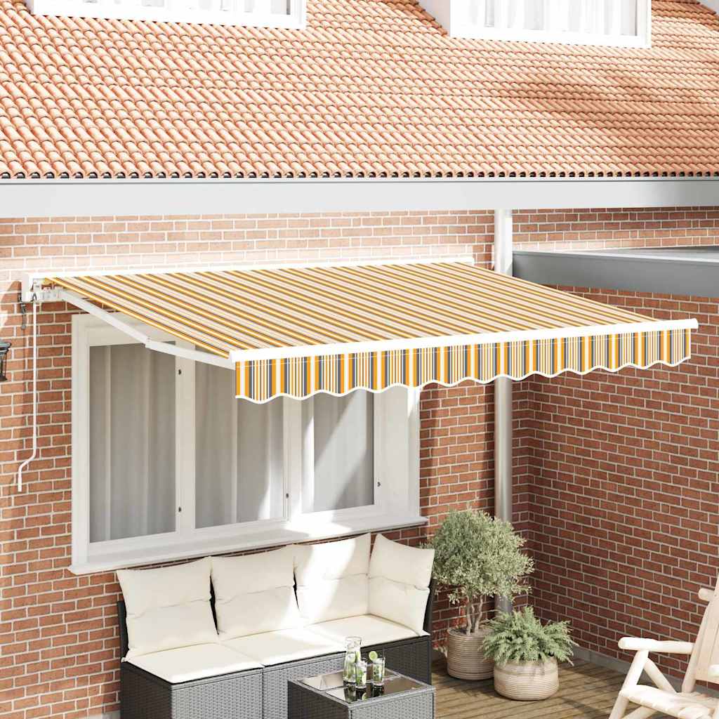 Markiseramme Gul og Grå 350 x 200 cm Polyester med PU belægning