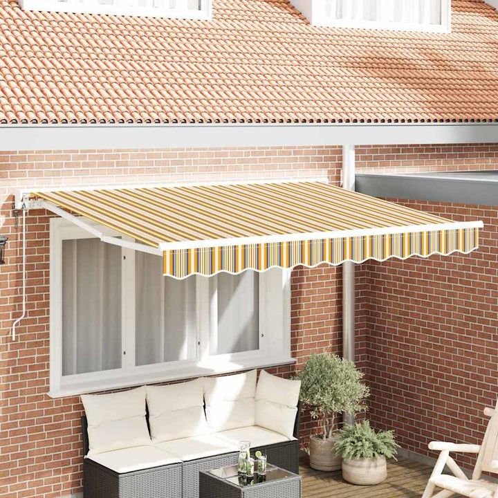Markiseramme Gul og Grå 350 x 200 cm Polyester med PU belægning