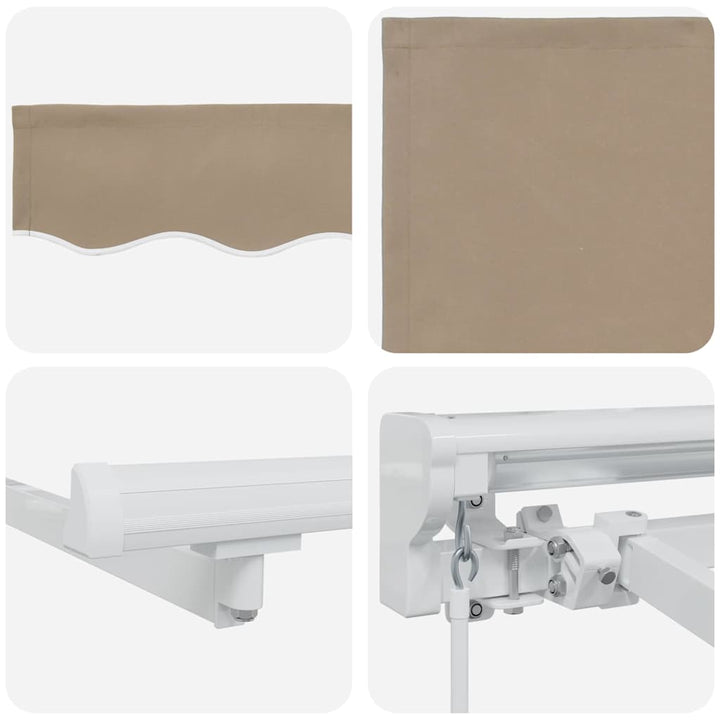 Markiseramme Beige 350 x 200 cm Polyester med PU belægning