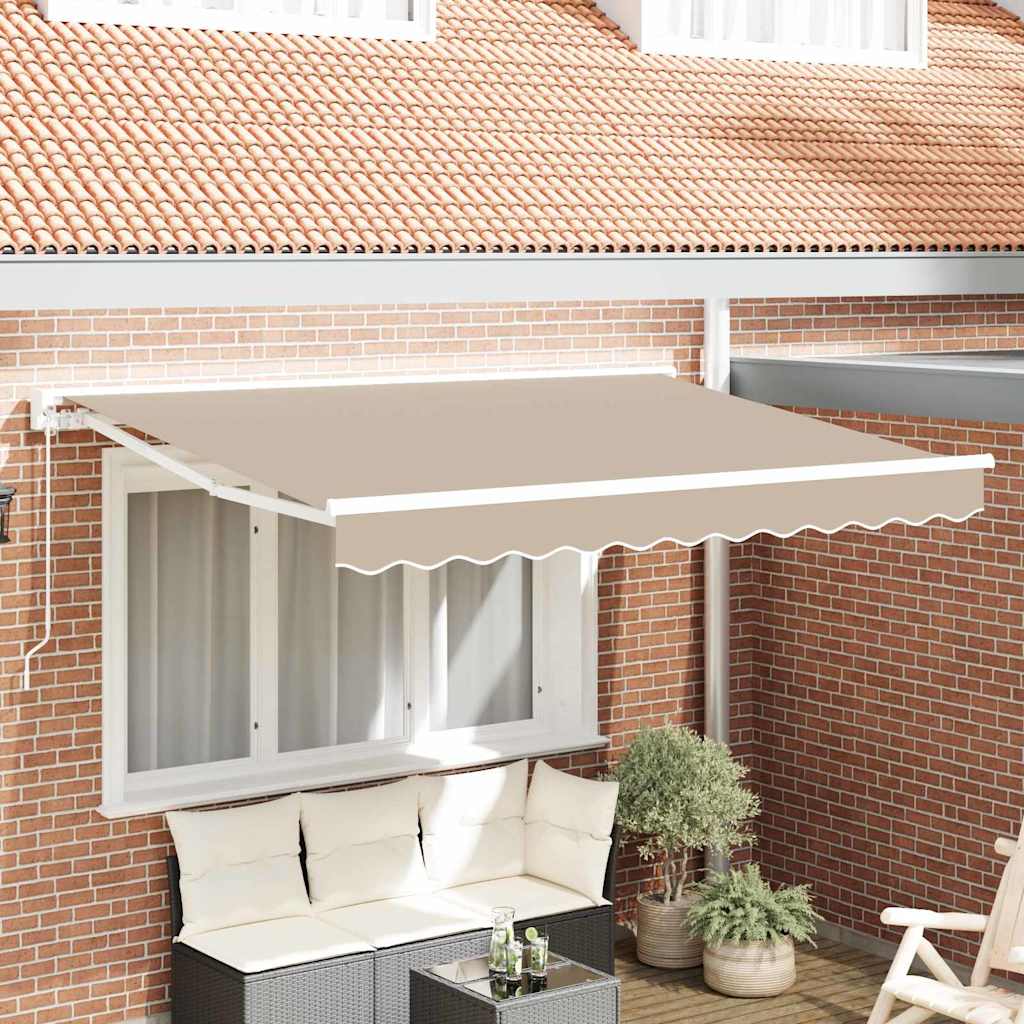 Markiseramme Beige 350 x 200 cm Polyester med PU belægning