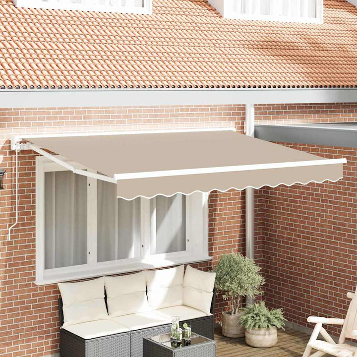 Markiseramme Beige 350 x 200 cm Polyester med PU belægning