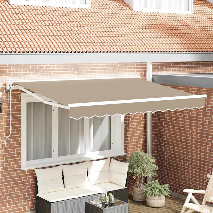 Markiseramme Beige 350 x 200 cm Polyester med PU belægning