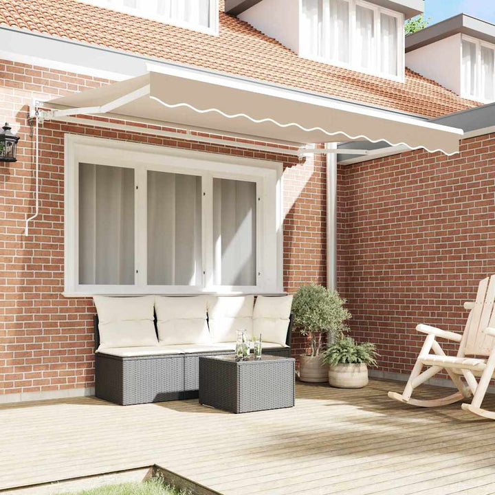 Markiseramme Beige 350 x 200 cm Polyester med PU belægning