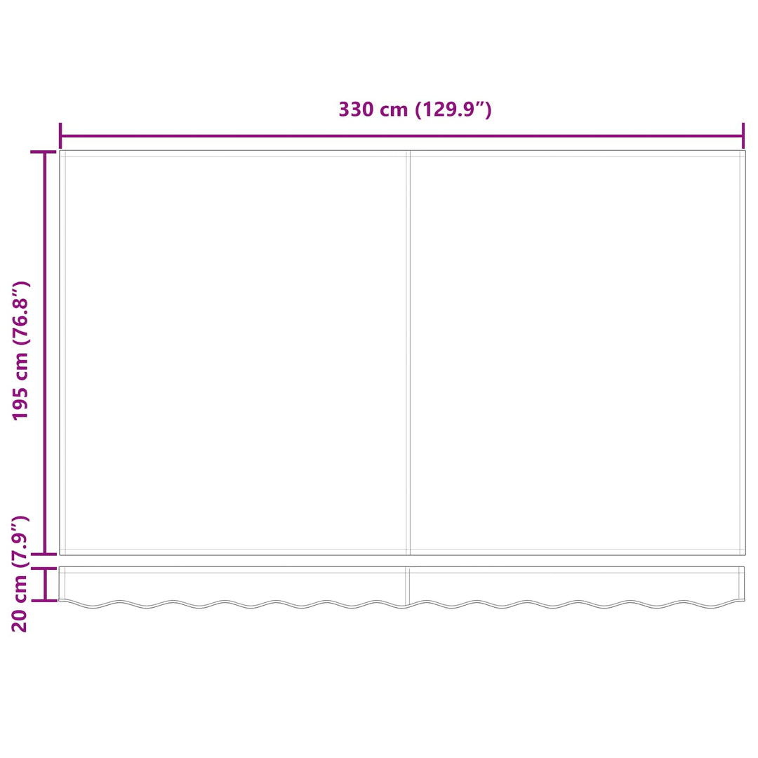 Udtrækkelig markise Beige 350 x 200 cm Stof