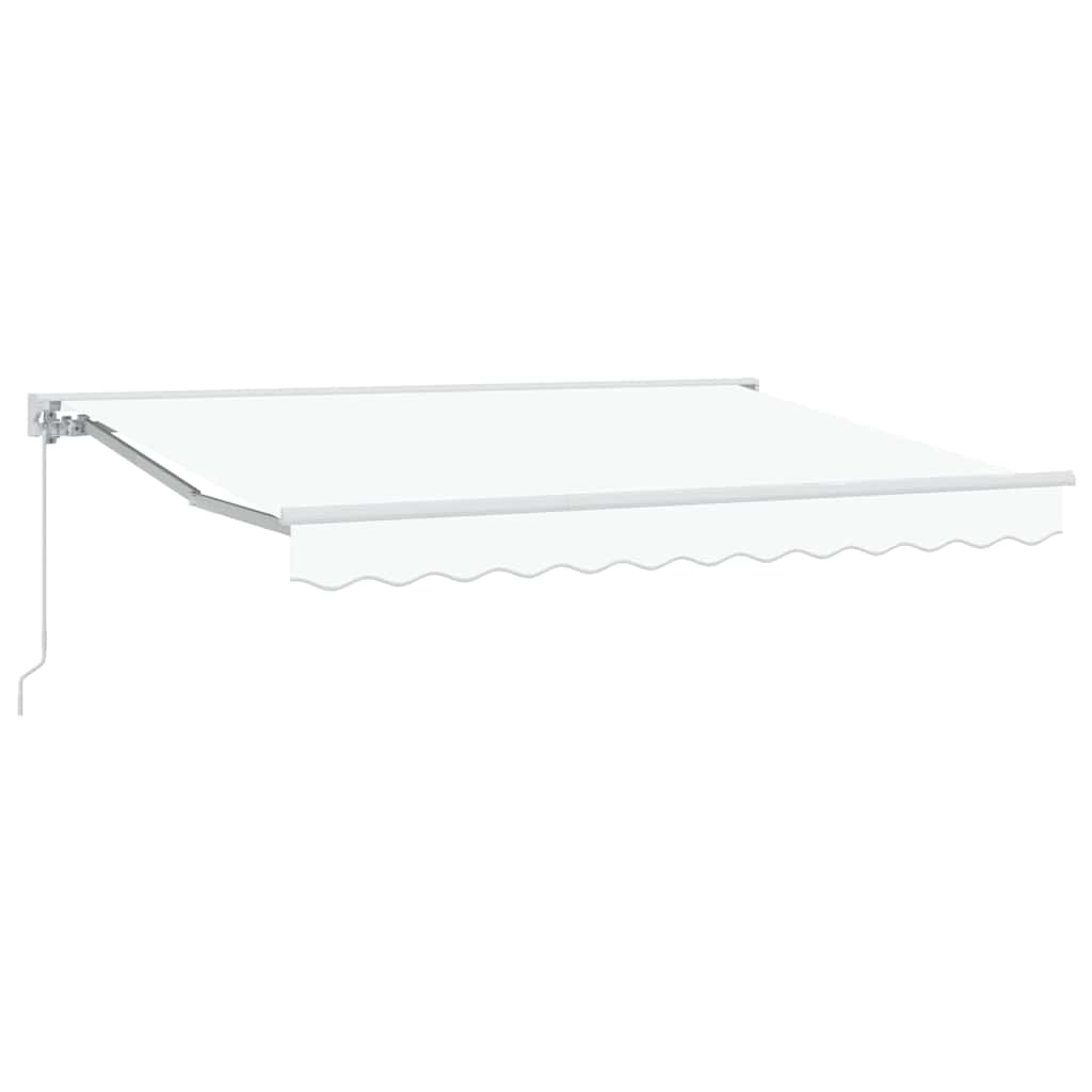 Markiseramme Hvid 350 x 200 cm Polyester med PU belægning