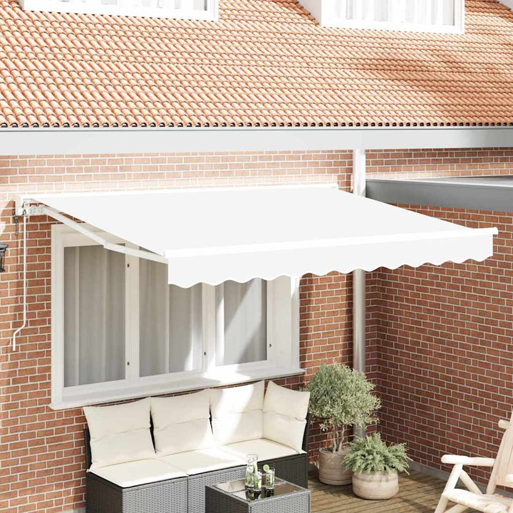 Markiseramme Hvid 350 x 200 cm Polyester med PU belægning