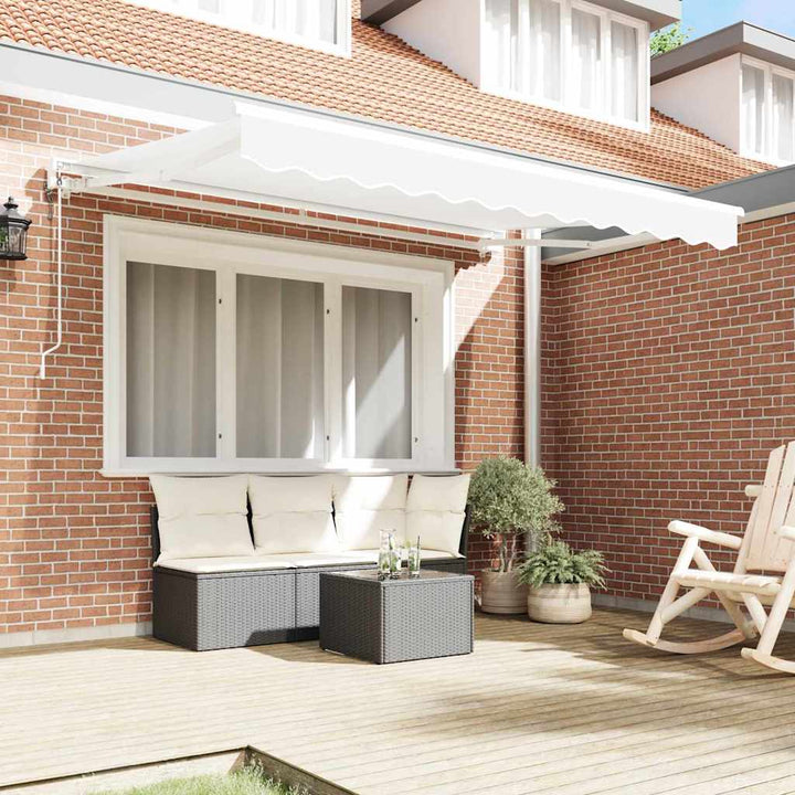 Markiseramme Hvid 350 x 200 cm Polyester med PU belægning