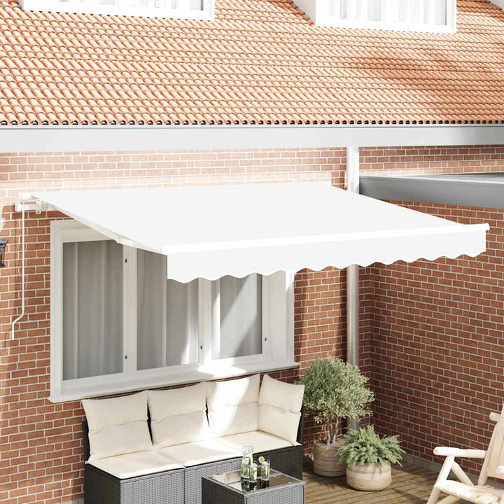 Utrækkelig Markise Hvid 350 x 200 cm Stof