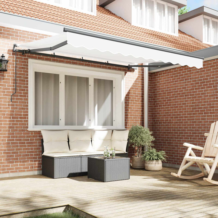 Utrækkelig Markise Hvid 350 x 200 cm Stof