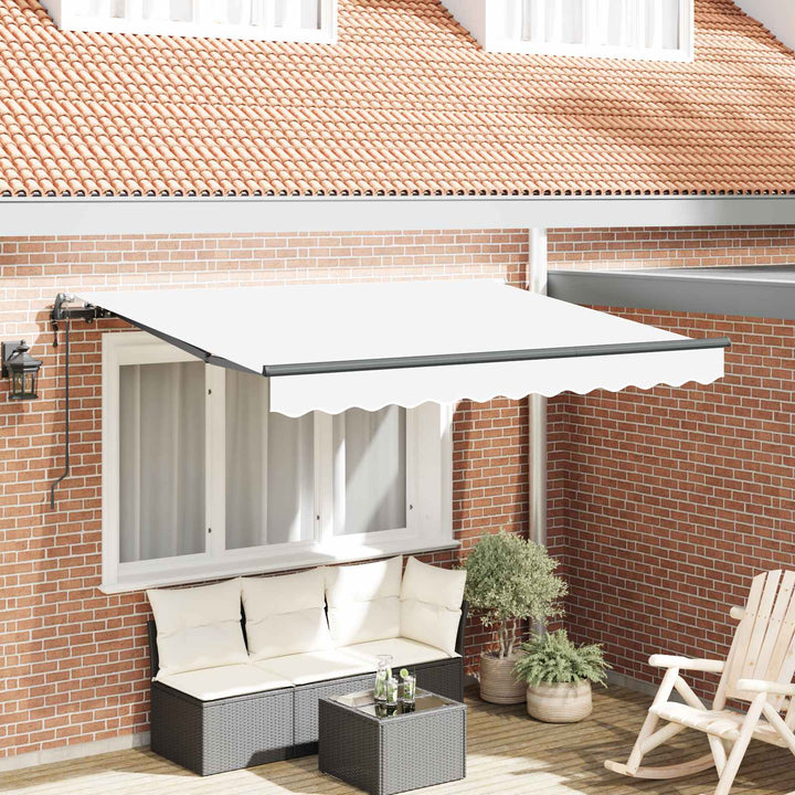 Utrækkelig Markise Hvid 350 x 200 cm Stof