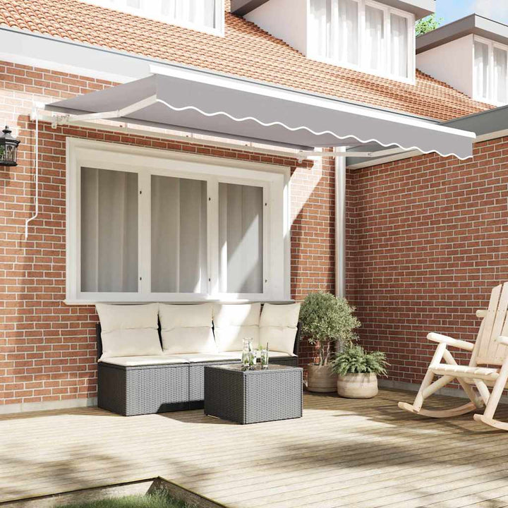 Utrækkelig Markise Lysegrå 350 x 200 cm Stof