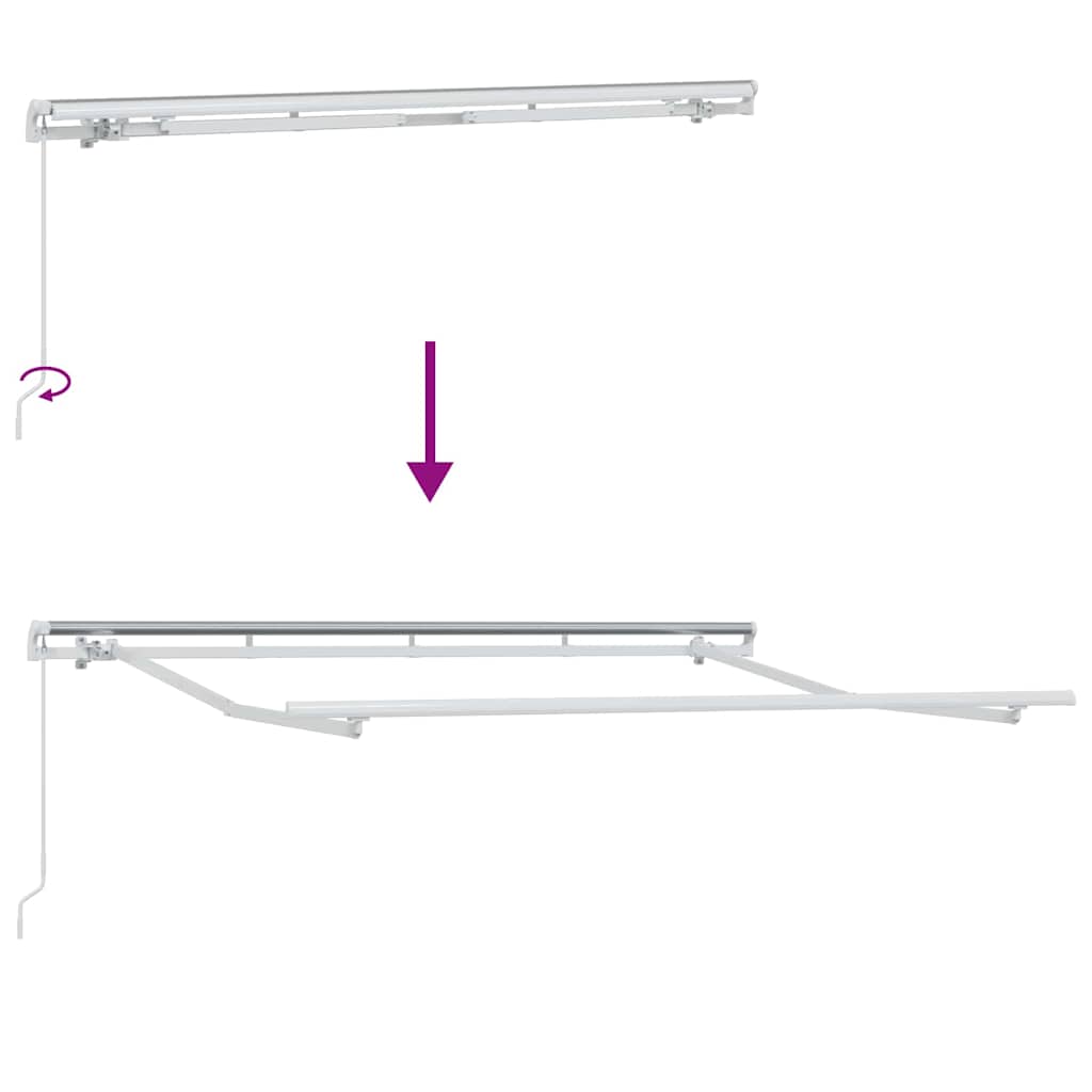 Utrækkelig Markise Lysegrå 350 x 200 cm Stof