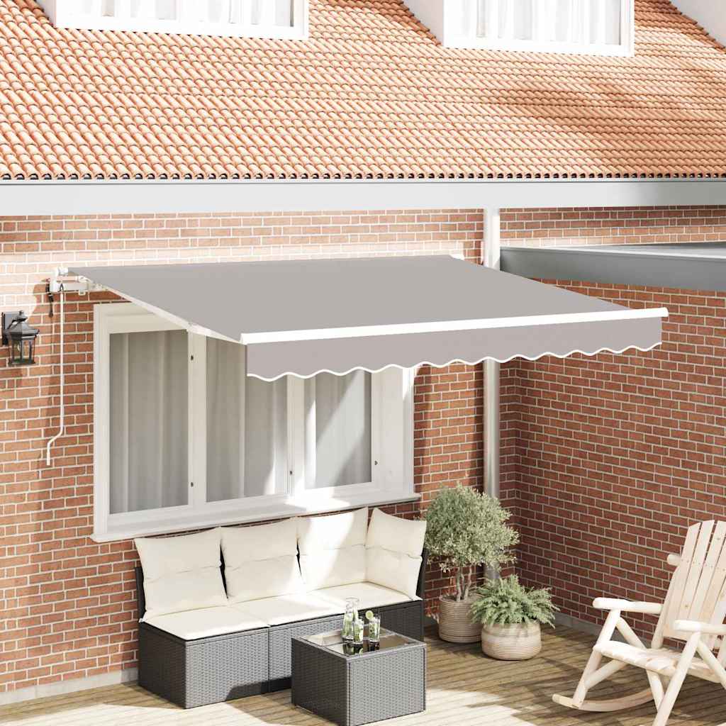 Utrækkelig Markise Lysegrå 350 x 200 cm Stof