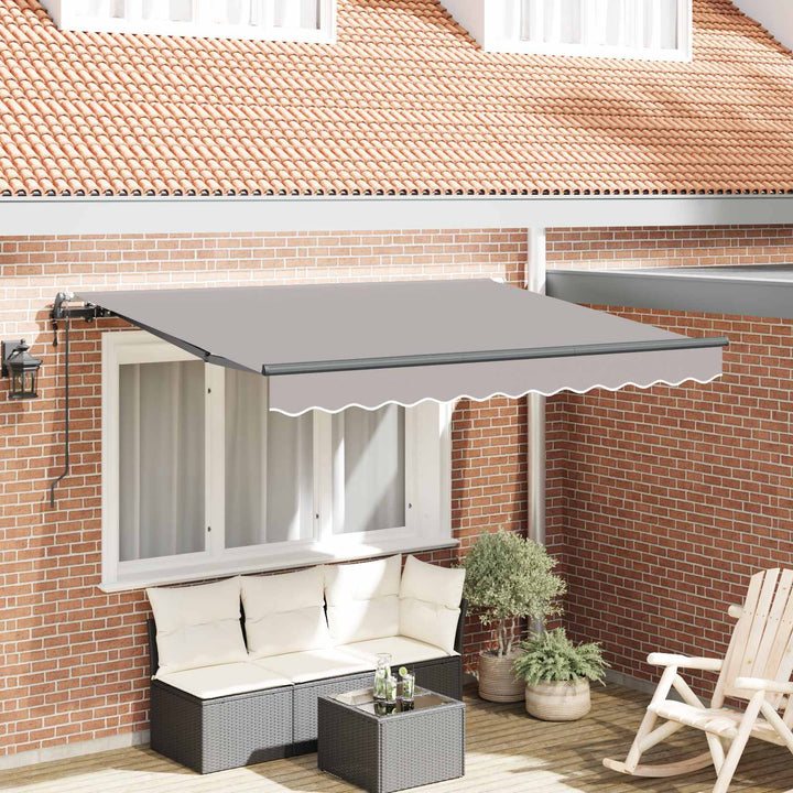 Utrækkelig Markise Lysegrå 350 x 200 cm Stof