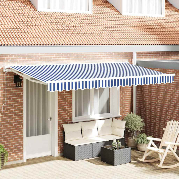 Markiseramme Blå og Hvid 400 x 200 cm