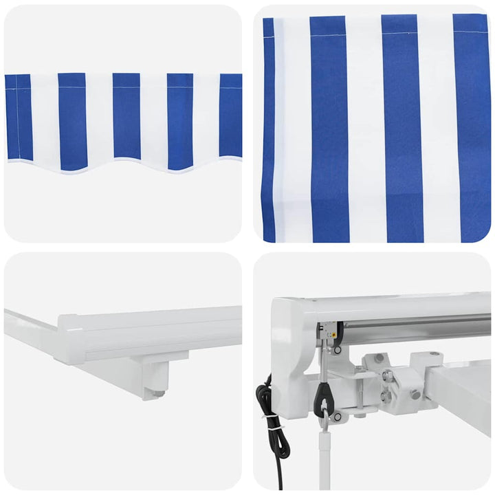 Markiseramme Blå og Hvid 400 x 200 cm
