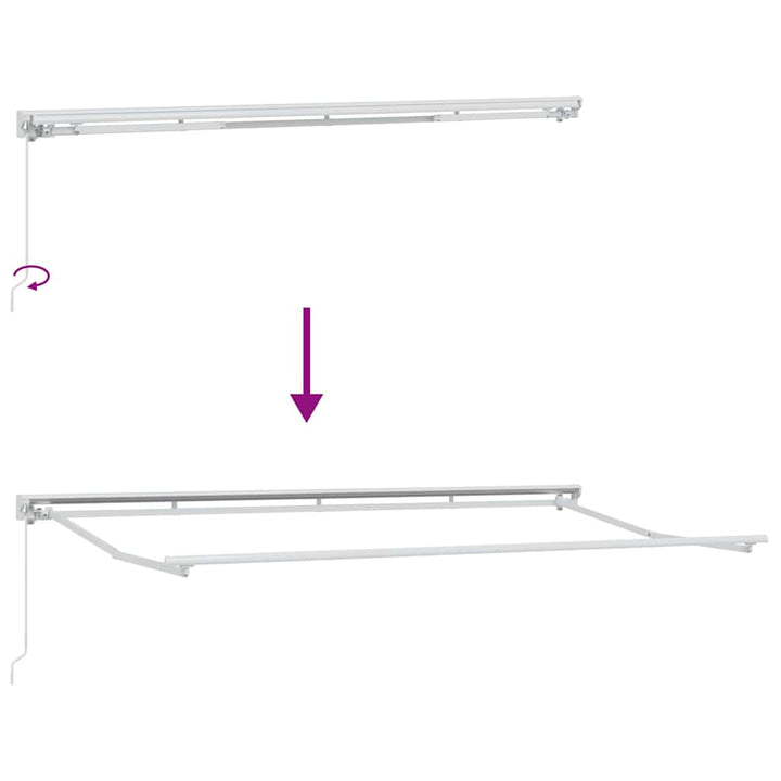 Udtrækkelig markise Blå og Hvid 400 x 200 cm