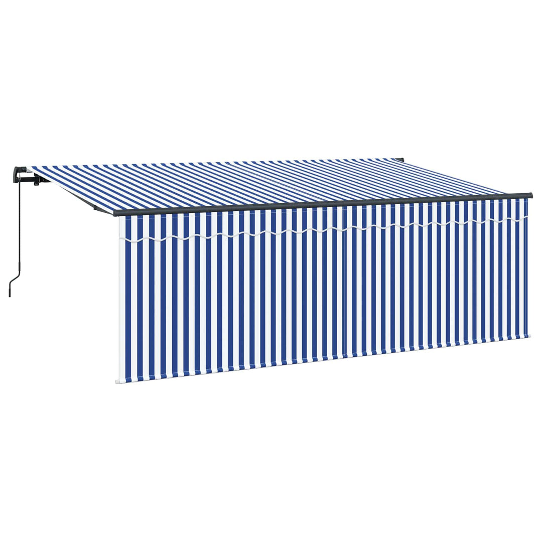 Udtrækkelig markise Blå og Hvid 400 x 200 cm
