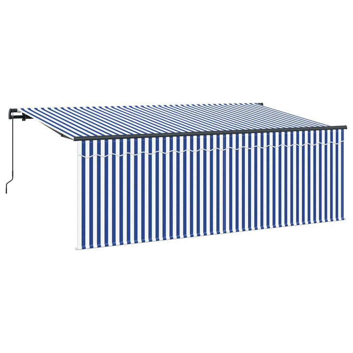 Udtrækkelig markise Blå og Hvid 400 x 200 cm