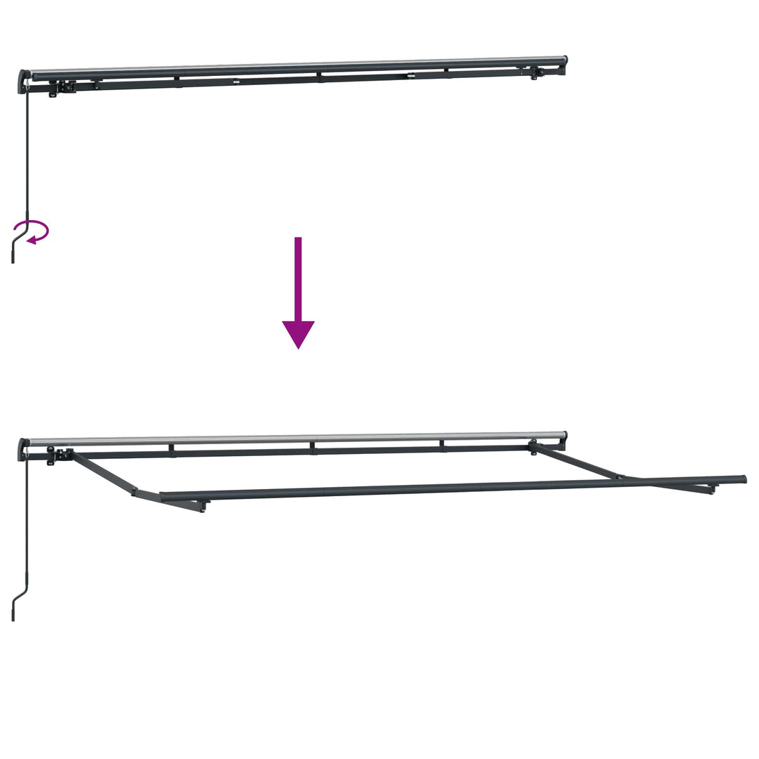 Udtrækkelig markise Blå og Hvid 400 x 200 cm