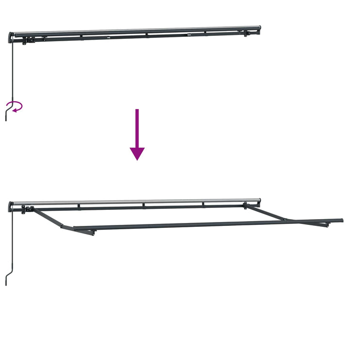Udtrækkelig markise Blå og Hvid 400 x 200 cm