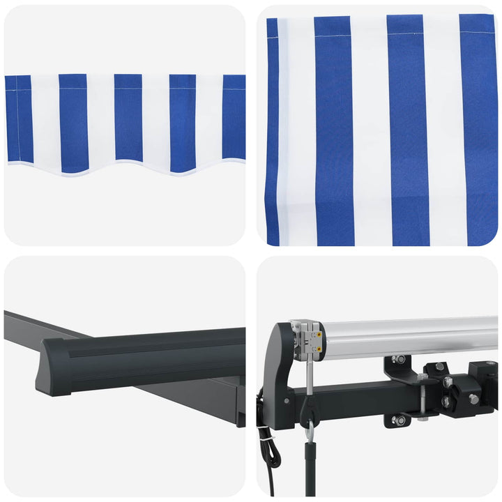 Utrækkelig Markise Blå og Hvid 400 x 200 cm