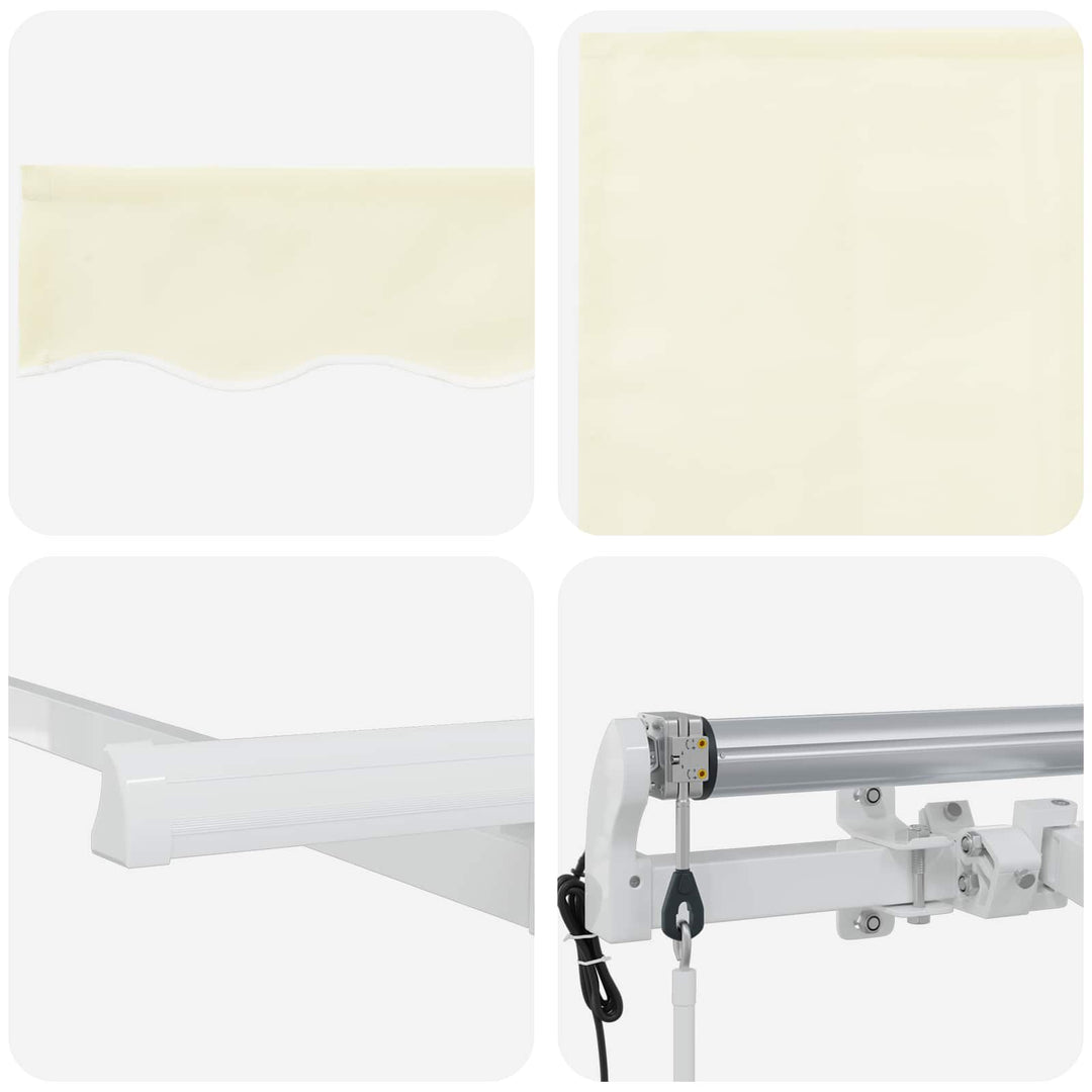 Utrækkelig Markise Creme 400 x 200 cm Polyester og Aluminium