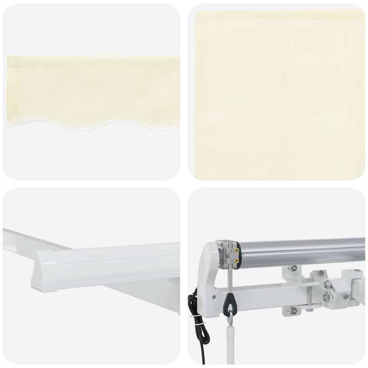 Utrækkelig Markise Creme 400 x 200 cm Polyester og Aluminium