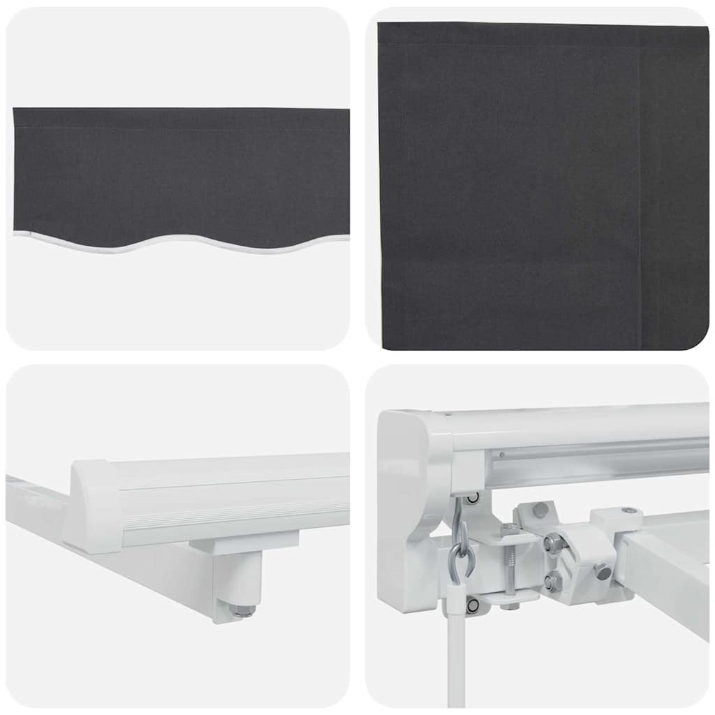 Markiseramme Antracit 400 x 200 cm Polyester med PU belægning