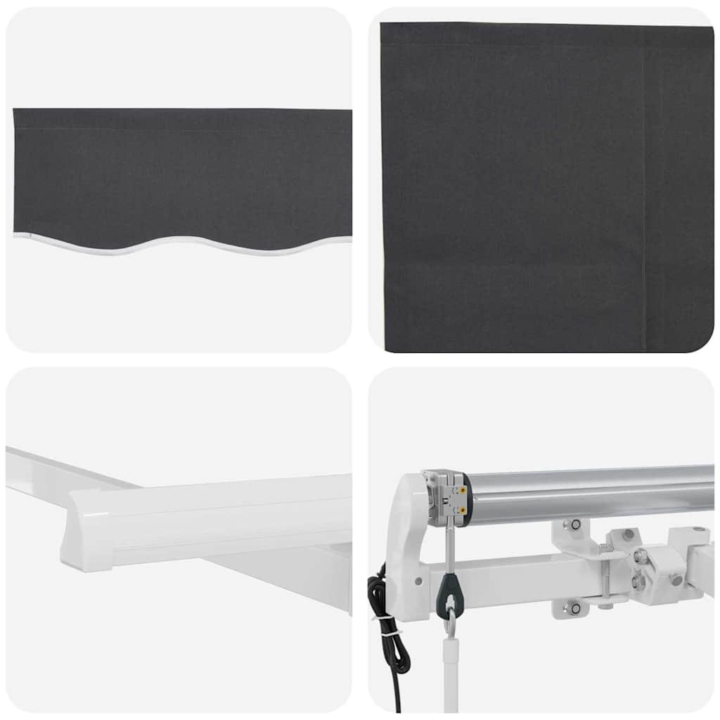 Utrækkelig Markise Antracit 400 x 200 cm Stof