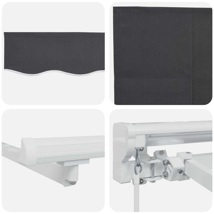 Utrækkelig Markise Antracit 400 x 200 cm Polyester og Aluminium