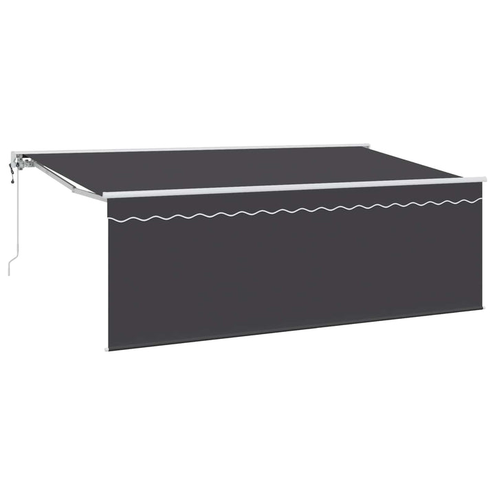 Utrækkelig Markise Antracit 400 x 200 cm Polyester og Aluminium