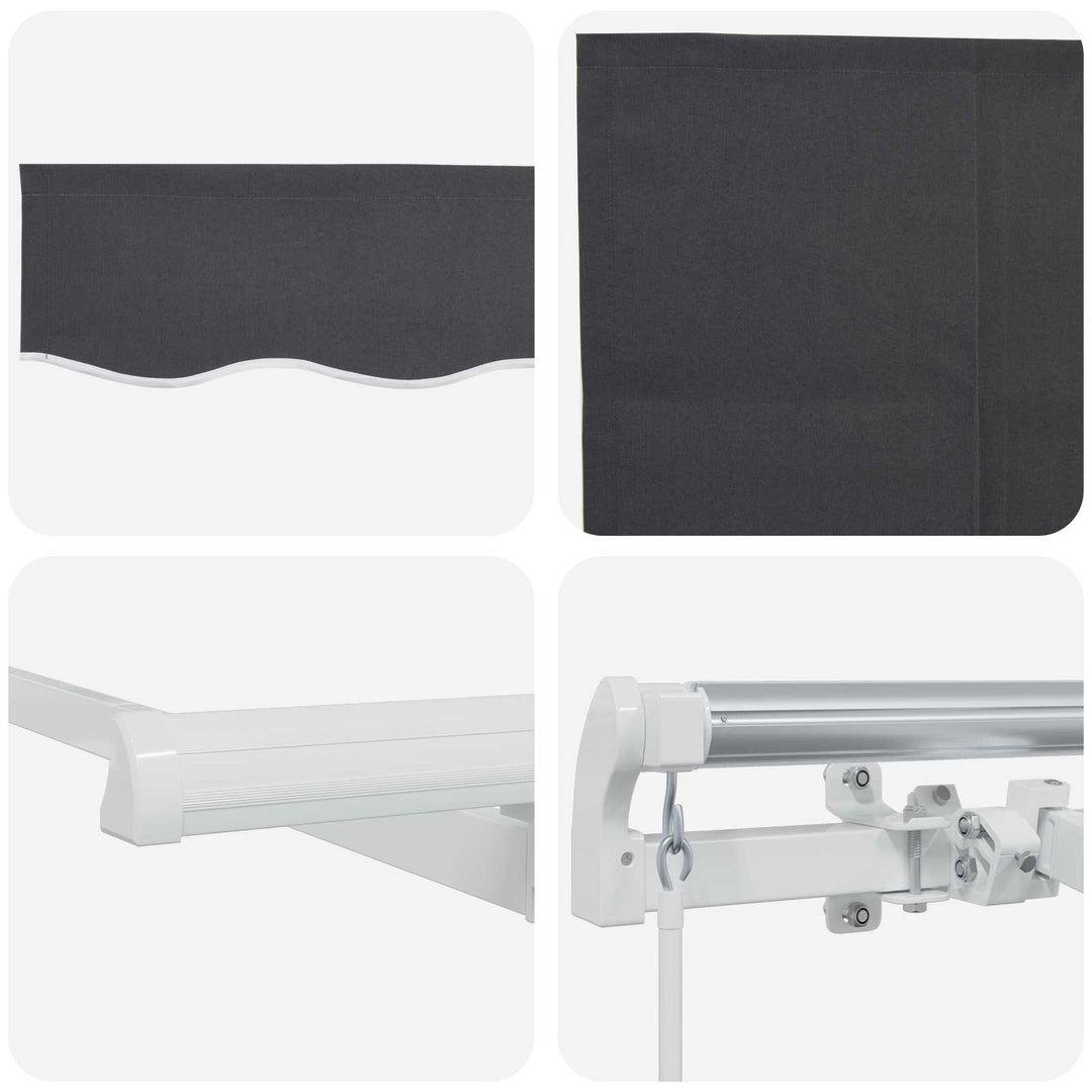 Utrækkelig Markise Antracit 400 x 200 cm Polyester og Aluminium