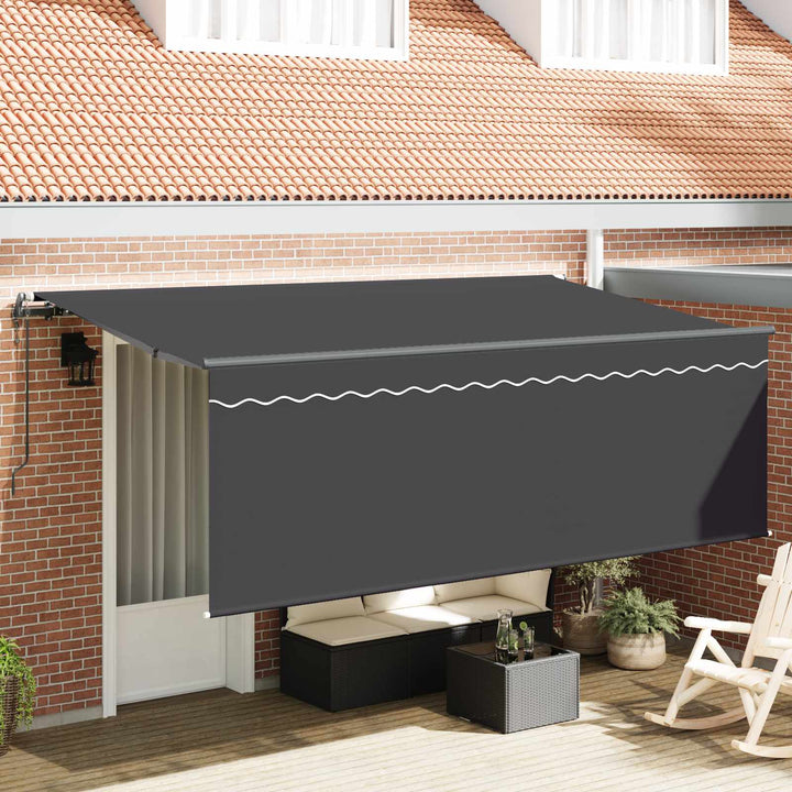 Utrækkelig Markise Antracit 400 x 200 cm Polyester og Aluminium