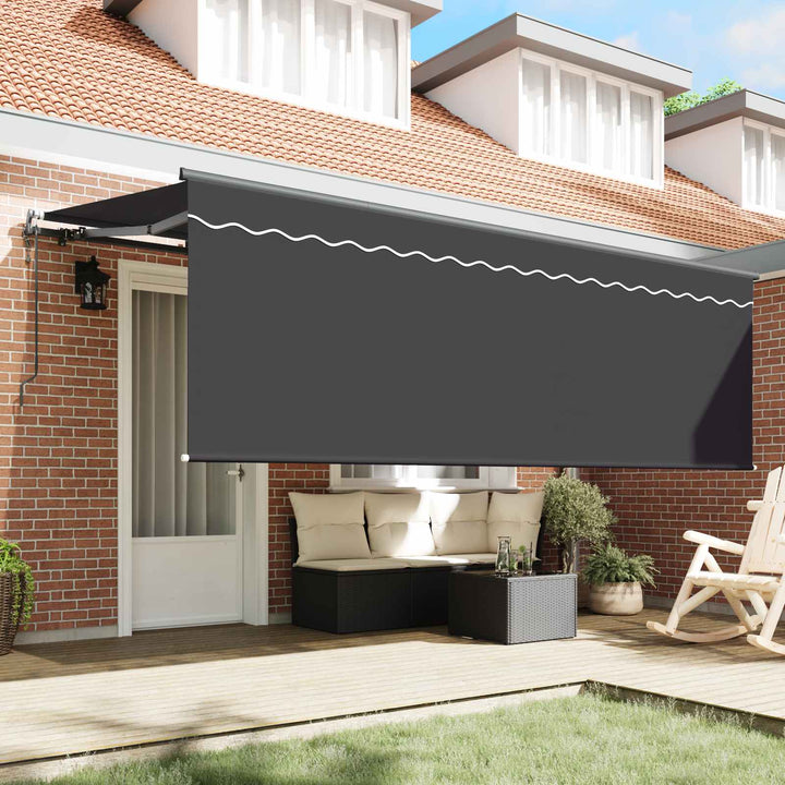 Utrækkelig Markise Antracit 400 x 200 cm Polyester og Aluminium