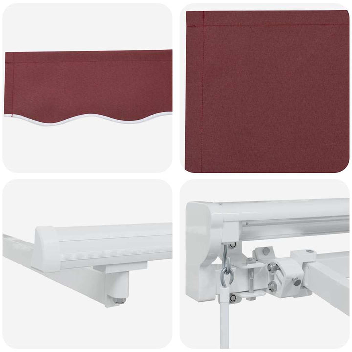 Markiseramme Bordeaux 400 x 200 cm Polyester med PU belægning