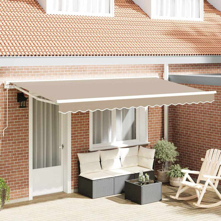 Markiseramme Beige 400 x 200 cm Polyester med PU belægning