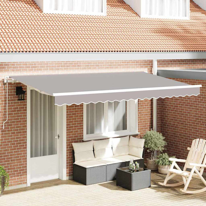 Utrækkelig Markise Lysegrå 400 x 200 cm Stof