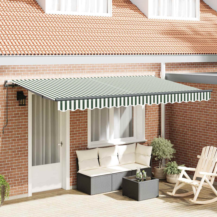 Utrækkelig Markise Grøn 400 x 200 cm Stof