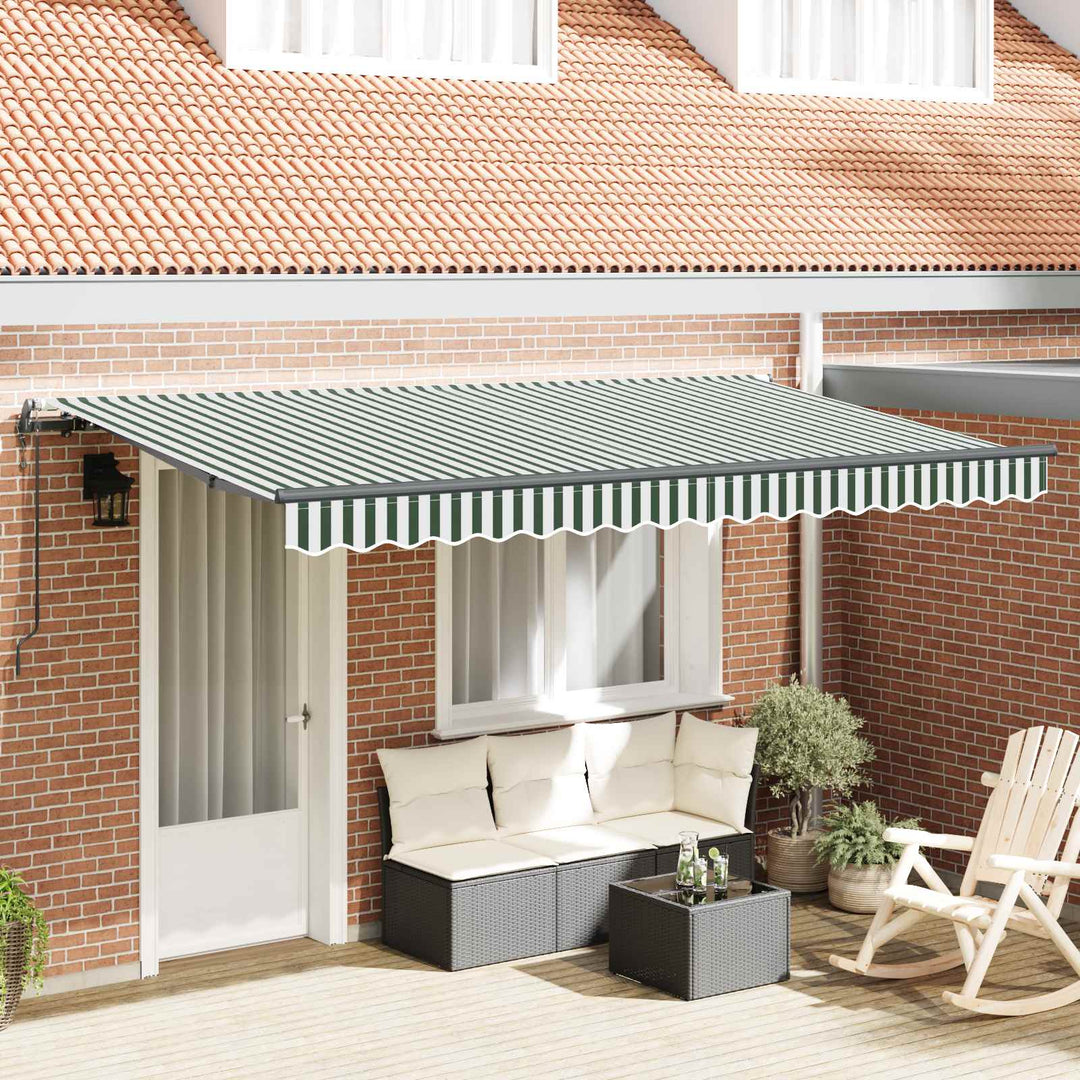 Utrækkelig Markise Grøn 400 x 200 cm Stof