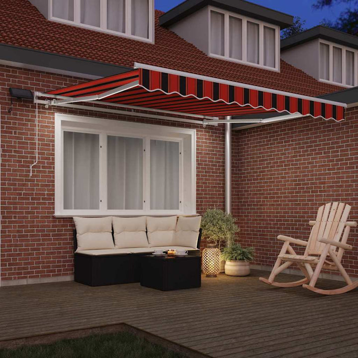 Udtrækkelig markise orange og brun 300 x 250 cm