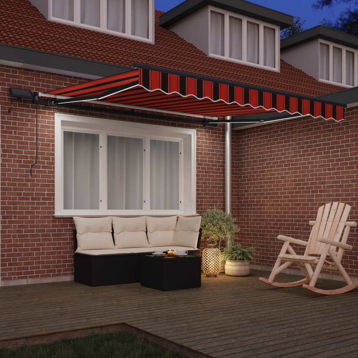 Utrækkelig Markise orange og brun 300 x 250 cm Stof