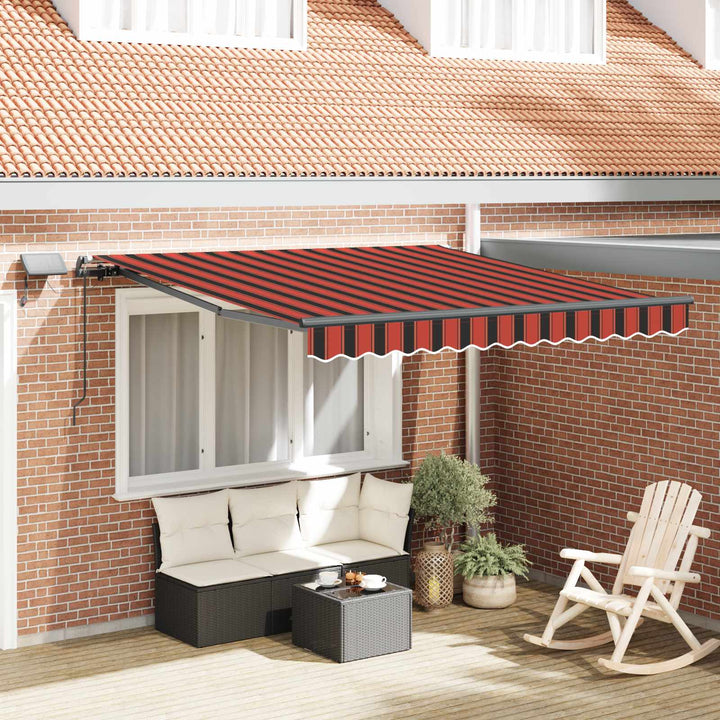 Utrækkelig Markise orange og brun 300 x 250 cm Stof